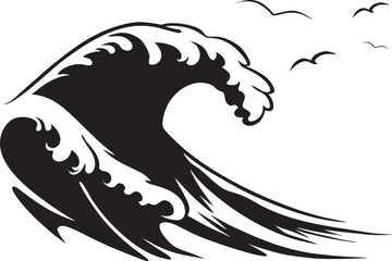 Obraz premium Vector sea waves,Ocean waves, wave water storm, illustration