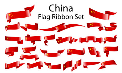 China ribbon flag set
