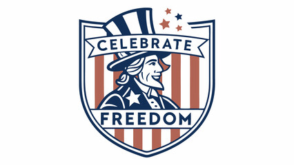 Shield Icon with Uncle Sam Celebrate Freedom Art