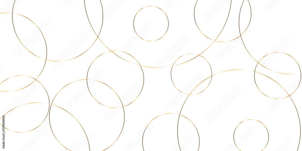 Poster Abstract background golden circle stock line background. abstract artistic of geometric background Gold circles abstract seamless vector pattern. Minimal style white website banner, decoration Vector.