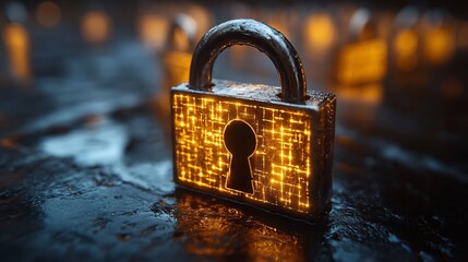 Futuristic Cyber Security Lock.
