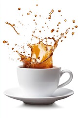 Coffee Splash in White Cup