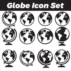 Globe Icon Set silhouette 