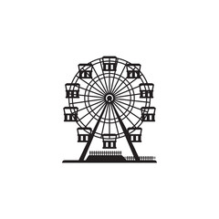 Fototapeta premium Amusement park ferris big wheel icon vector graphics
