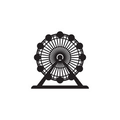 Amusement park ferris big wheel icon vector graphics