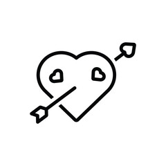 Black line icon for love heart