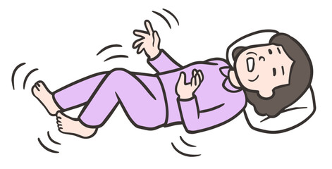 入眠時ミオクローヌスを起こしている中年女性、痙攣