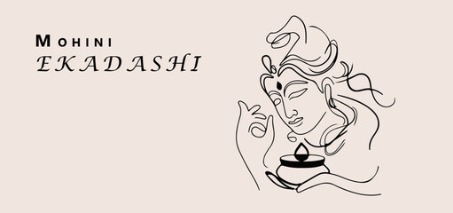 Elegant Artistic Depiction of Mohini Ekadashi with Calming Design Details