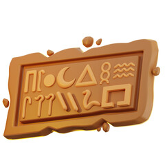 3D illustration of Hieroglyphic Stone Slab