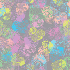 vector distressed bitmap hearts pastels