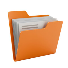 Orange File Folder with Documents