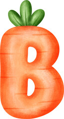 Cute Letter B – Carrot Alphabet Style
