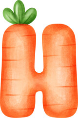 Cute Letter H – Carrot Alphabet Style