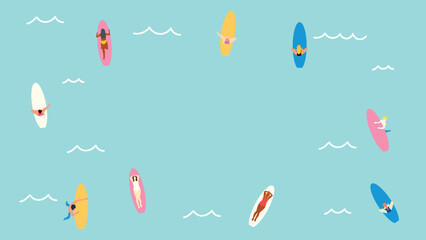 サーフィンの背景、文字スペース空白あり