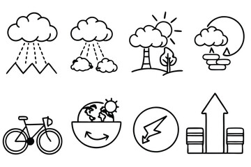 carbon cycle line art global ecosystem energy exchange