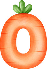 Cute Letter O – Carrot Alphabet Style