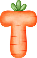 Cute Letter T – Carrot Alphabet Style