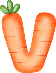 Cute Letter V – Carrot Alphabet Style