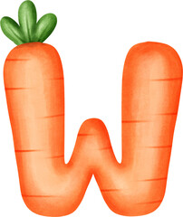 Cute Letter W – Carrot Alphabet Style
