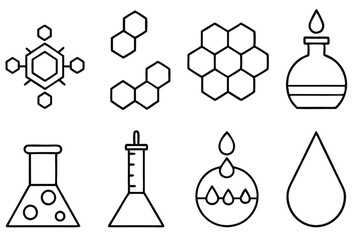 Catalysis Line Art Depicting Efficient Reaction Pathways