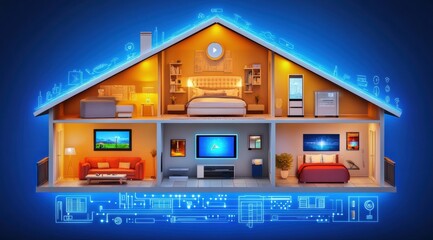 Naklejka premium Smart home interior design