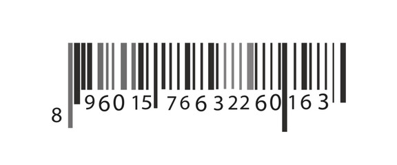 Black barcode, tag for products, bar code icon isolated on white background,