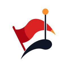 Flag, Golf, and Pin Logo Representing Golf Sports, Tournaments, and Athletic Excellence