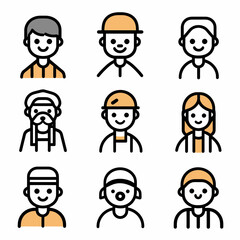 Diverse People Icons Set