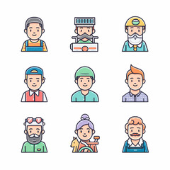 Fototapeta premium Diverse Cartoon Avatars Collection