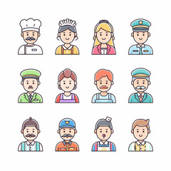 Fototapeta premium Cartoon People: Set of Various Professions