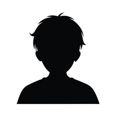 Child Head Silhouette Vector Illustration.