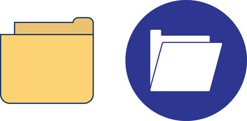 Download colorful vector computer folder icons set perfect for business data archive, storage illustration, and digital organization projects.