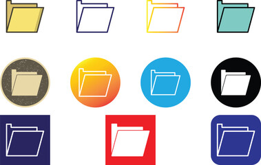 Download colorful vector computer folder icons set perfect for business data archive, storage illustration, and digital organization projects.