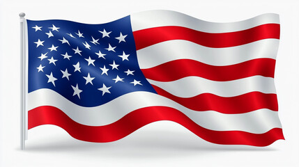 Obraz premium United States American Flag Waving with 50 Stars and 13 Stripes