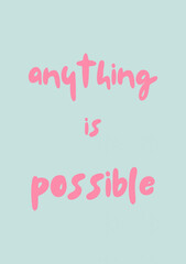 Motivation wall art, cartoon quote poster, greeting card, cute cover, pop art colors