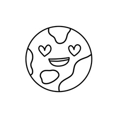 Obraz premium Save the World emoji with earth day