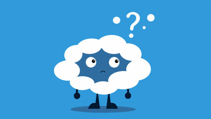 Cloudy Thought Bubble A character with a cloud over their head filled with question marks representing doubt and lack of clarity leading to heightened anxiety.