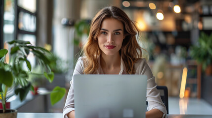 Female hands office manager typing on laptop, closeup of hands on black keyboard. Closeup of businesswoman typing on laptop computer