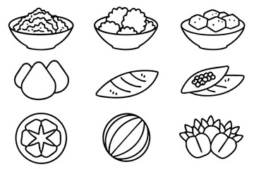 ceviche line art abstract seafood dish artistic rendering