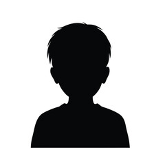 Child Head Silhouette Vector Illustration.