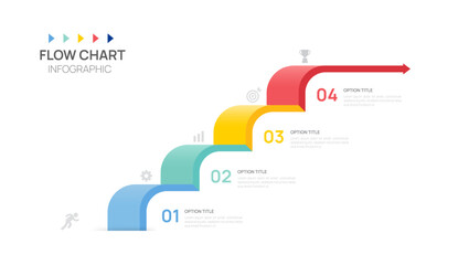 Infographics arrow symbol timeline business 4 steps to success template.