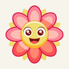 funny flower cartoon