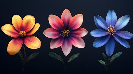 white flowers on blue background Flower Boom Graphic Pack 