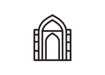 Fototapeta premium mihrab niche arch door minimalist logo, Icon, element vector illustration