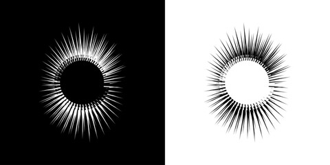 Dynamic abstract spiral sound wave rhythm lines. Circular spiral sound wave rhythm of lines. Circular futuristic abstract lines, black and white background.	