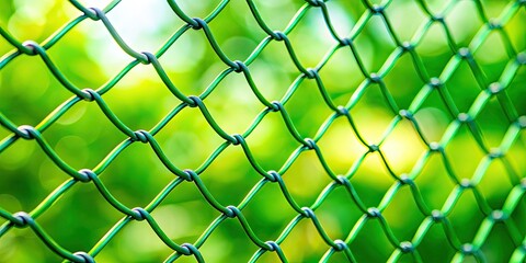 Fototapeta premium Green Blurred Background Food Photography, Metal Mesh Food Styling, Culinary Still Life, Delicious Dish Presentation, Metal Wire Rack Food Image