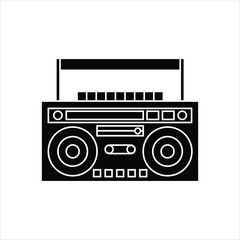Vintage Retro Radio - Furniture and Interior Flat Icon Silhouette