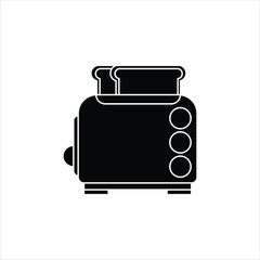 Modern Toaster with Bread inside  Furniture and Interiors Flat Icon Silhouette