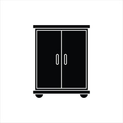 Two Doors Cupboard  - Furniture and Interiors Flat Icon Silhouette
