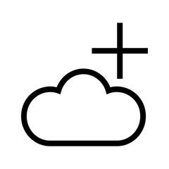 Obraz premium Add Cloud icon vector image. Suitable for mobile apps, web apps and print media.